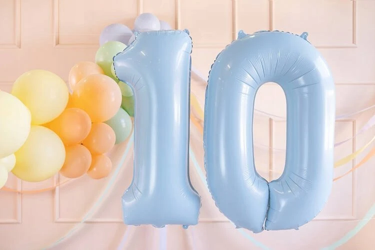 Party Deco Balionas folinis skaičius 1 melsvas 72cm