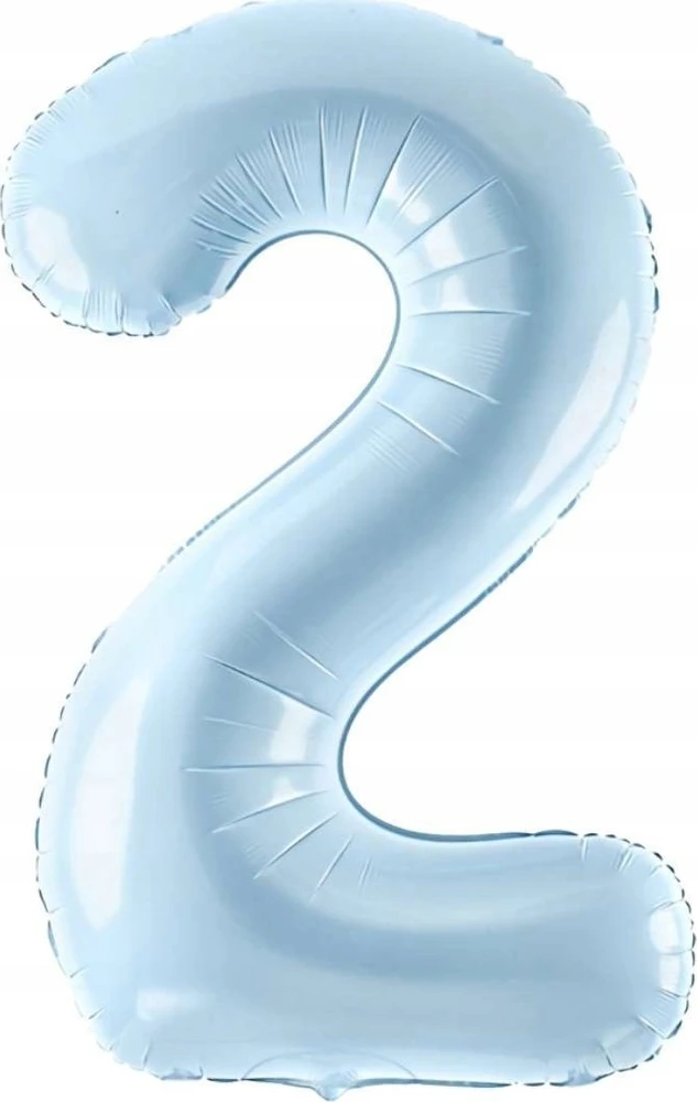 Party Deco Balionas folinis skaičius 2 melsvas 72cm