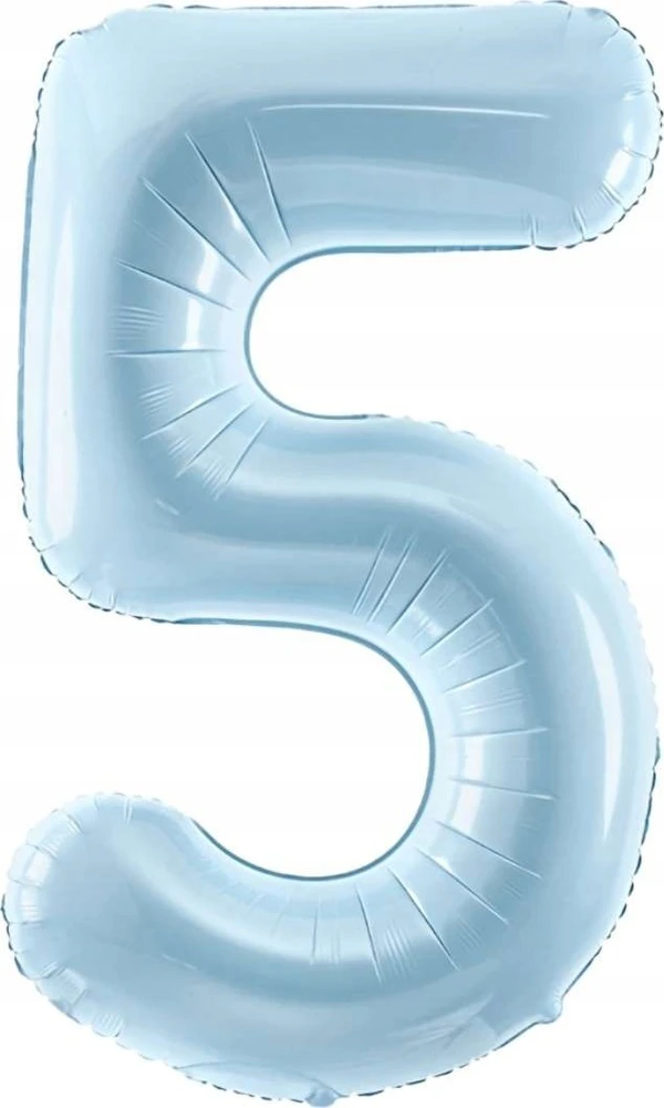 Party Deco Balionas folinis skaičius 5 melsvas 72cm