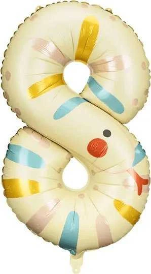 PartyDeco Folinis balionas "8" Gyvatė, 55x88 cm