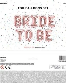 Party Deco Foliniai balionai "BRIDE TO BE" rausvi 340*35cm