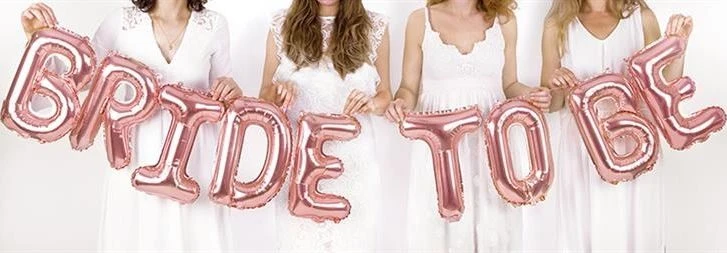 Party Deco Foliniai balionai "BRIDE TO BE" rausvi 340*35cm