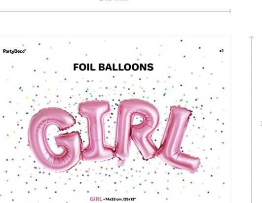 Party Deco PartyDeco Folinis balionas "Girl"