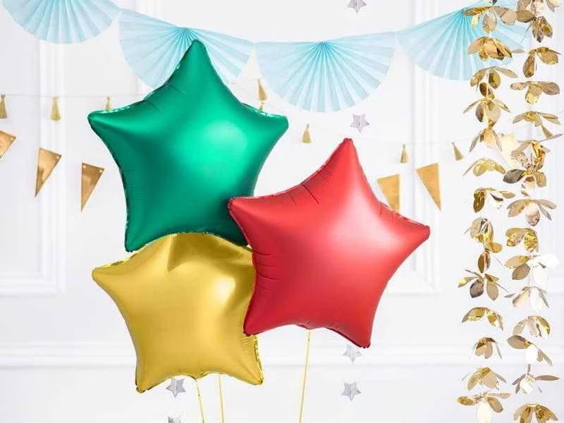 Party Deco PartyDeco Folinis balionas "Žvaigždė" raudonas 48 cm