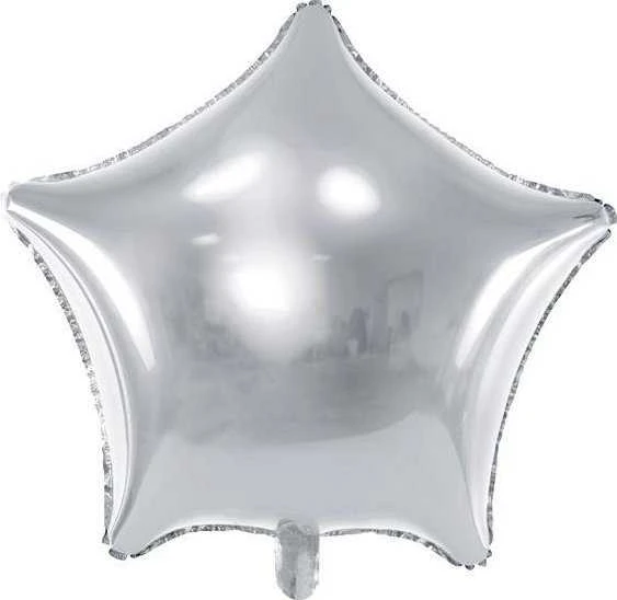 Party Deco PartyDeco Folinis balionas "Žvaigždė" 70cm sidabrinis