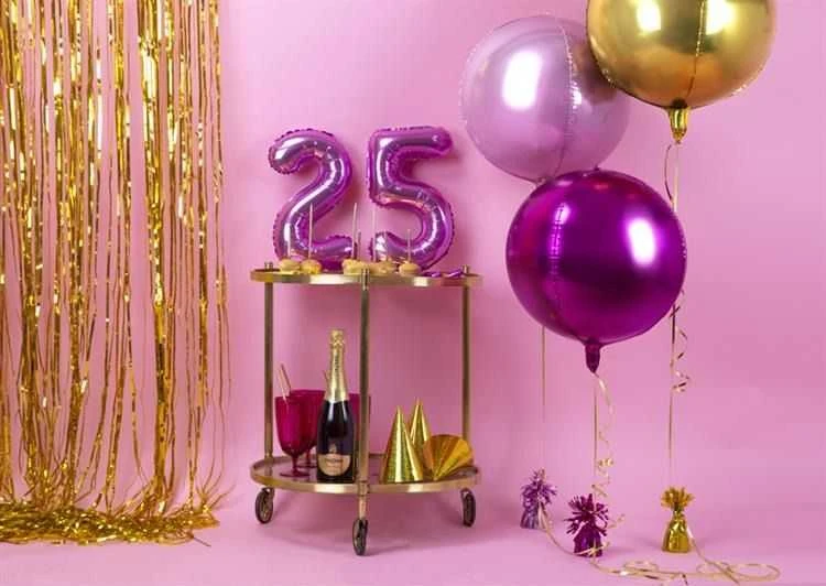 Party Deco Folinis balionas "Kamuolys" 40cm rožinis