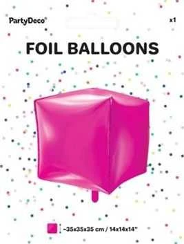 Party Deco Folinis balionas Cubic 35*35*35cm rausvas