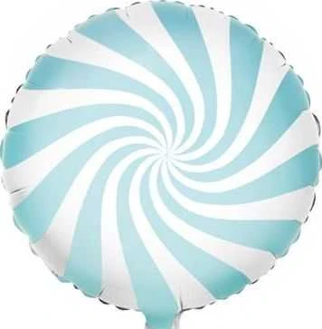 Party Deco Folinis balionas "Saldainis Candy" balta melsva