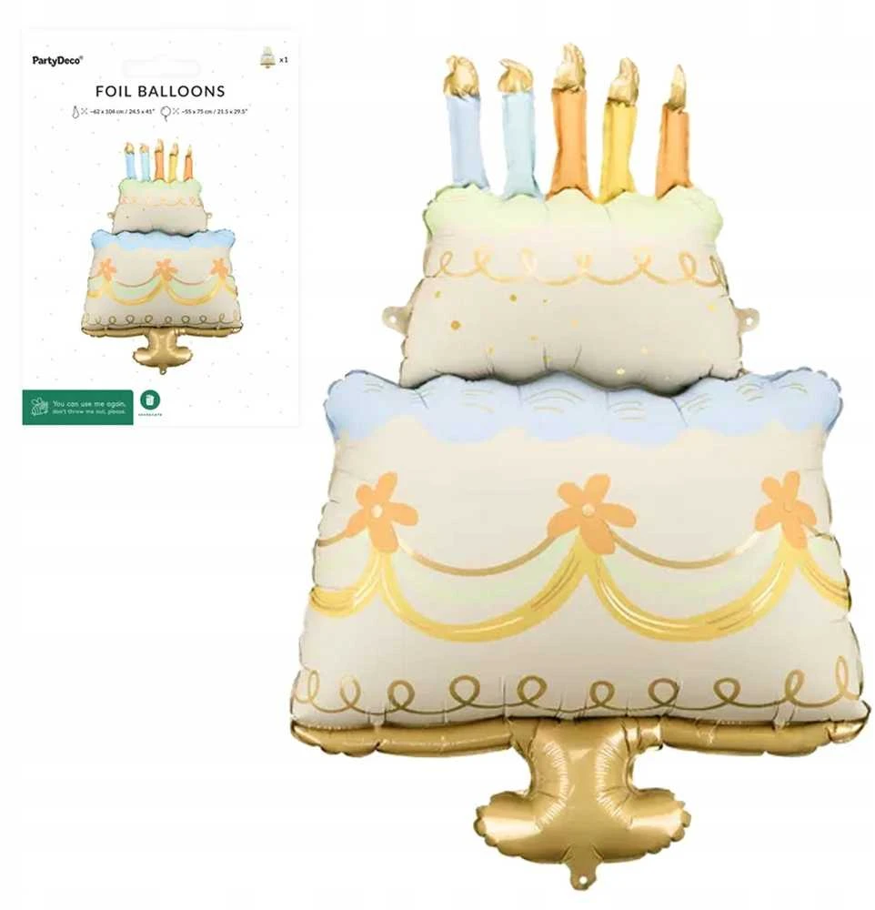 Party Deco PartyDeco Balon fol.Tort 62x104 mišinio 86623
