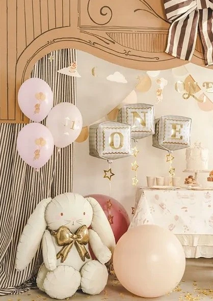 Party Deco PartyDeco balionai 30 pelių su skaičiais 1 šviesiai rožinis A6 44289
