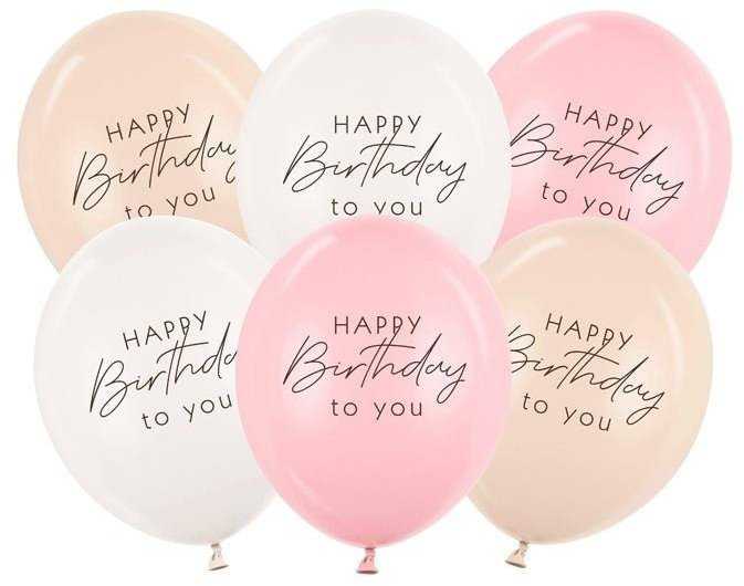 Party Deco Gimtadienio balionai, rožiniai, 30 cm, 6 vnt.