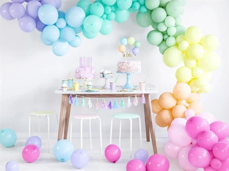 PartyDeco Stiprūs balionai Šviesiai rausvi 30 cm, 50vnt