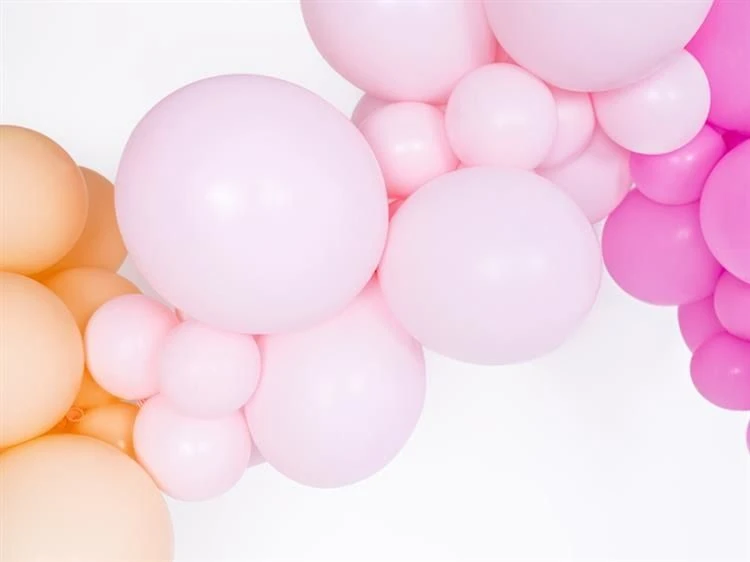 PartyDeco Stiprūs balionai Šviesiai rausvi 30 cm, 50vnt