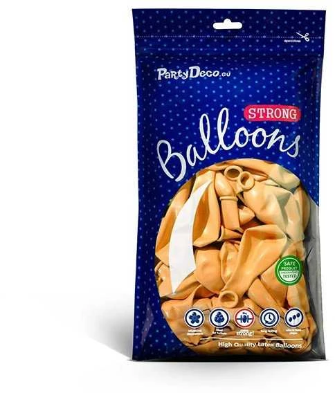 PartyDeco Stiprūs balionai Oranžiniai 30 cm, 50vnt