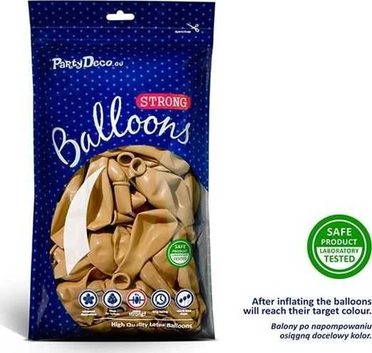 PartyDeco Balionai stiprūs 30cm 10 vnt auksiniai