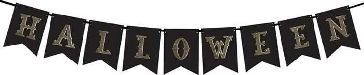 Party Deco PartyDeco Girlianda juoda Halloween'as, 20x175