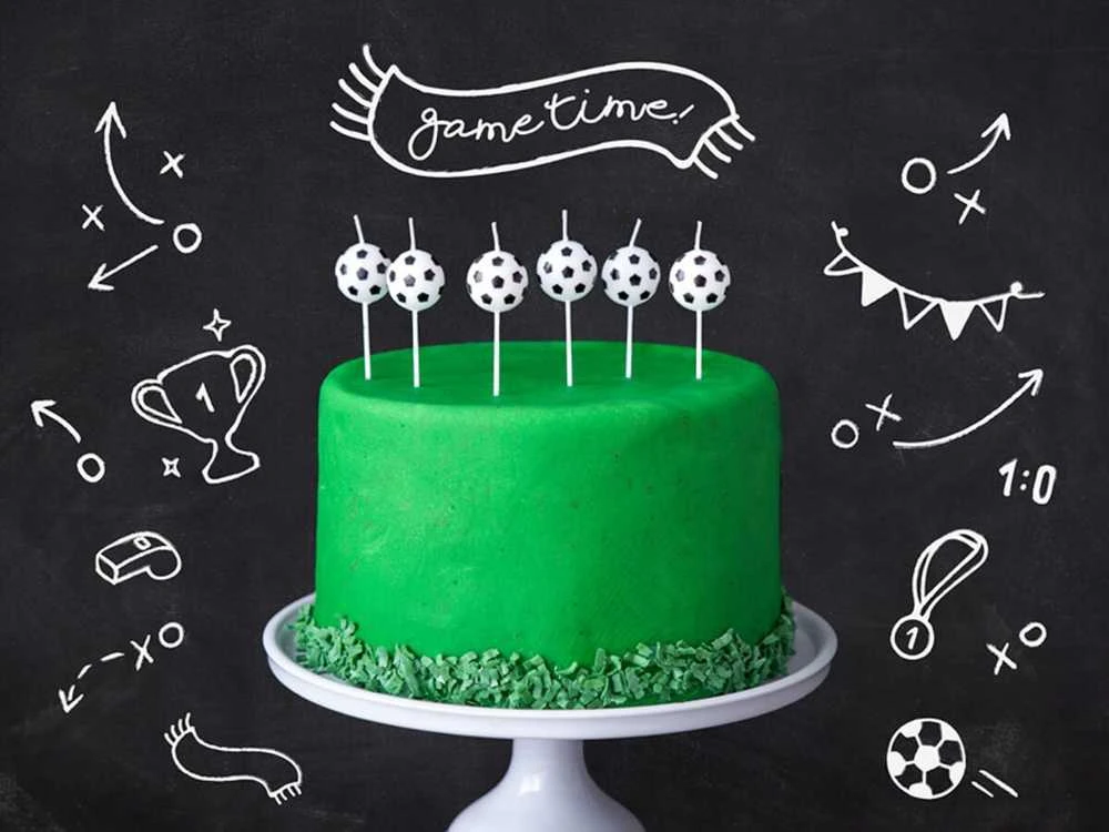 Party Deco Žvakutės gimtadienio 6 vnt futbolas