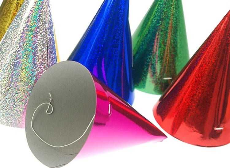 Party Deco Holografinės kepurėlės 16 cm 120 vnt.