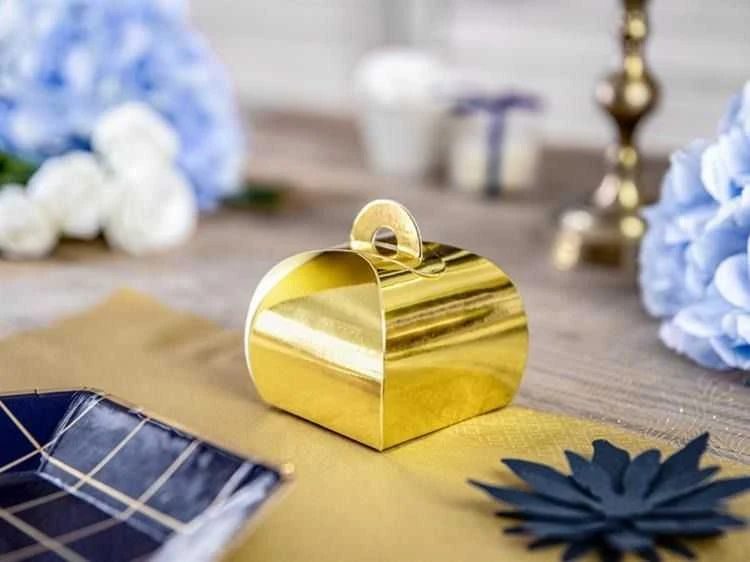 Party Deco Dovanų dėžutės auksinės 10 vnt 6*6*5,5cm