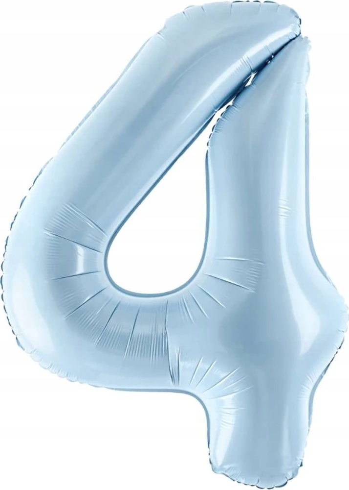 PartyDeco Balionas folinis skaičius 4 melsvas 72cm