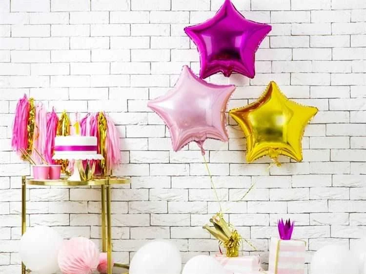 Party Deco Folinis balionas "Žvaigždė" 48cm rožinis