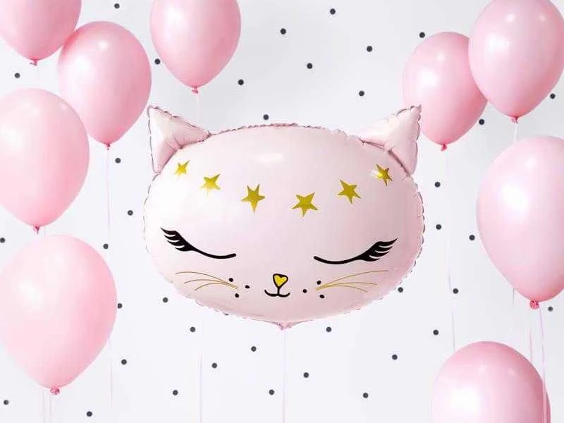 Party Deco PartyDeco Folinis balionas "Rausva katytė" 48x36cm