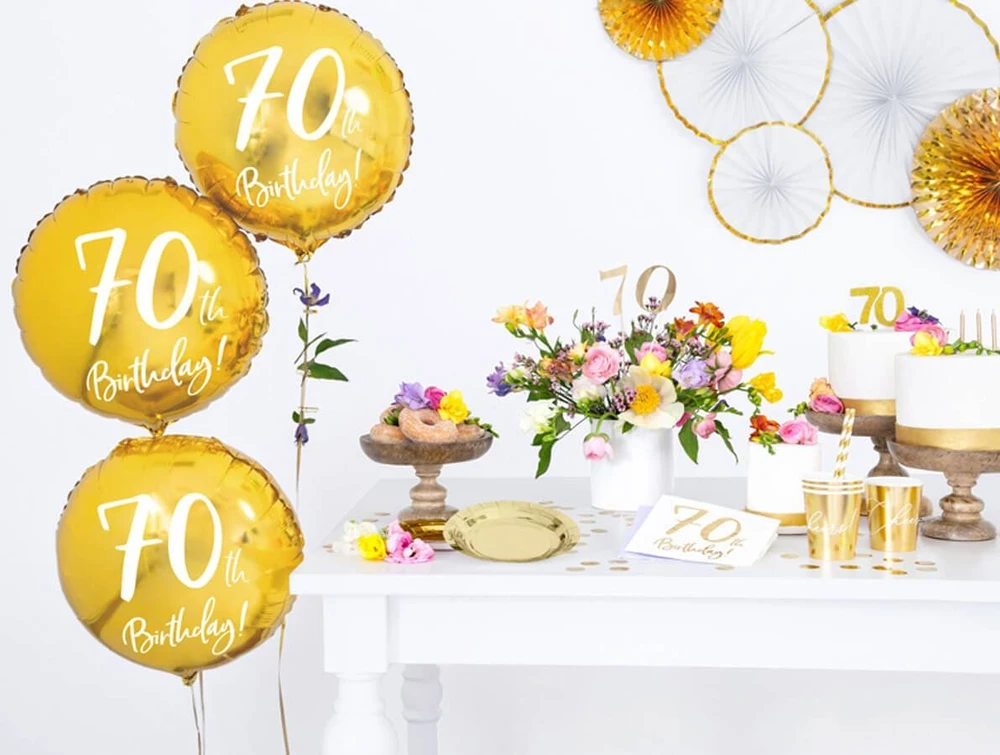 Party Deco Balionas folinis apvalus 70-as gimtadienis