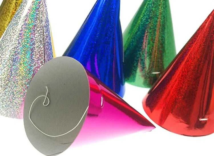 Party Deco PartyDeco Šventinės kepurėlės "Blizgančios ryškios", 20vnt