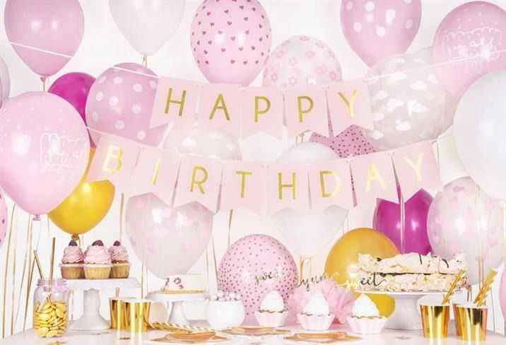 PartyDeco Girlianda rausva Happy Birthday, 15x175