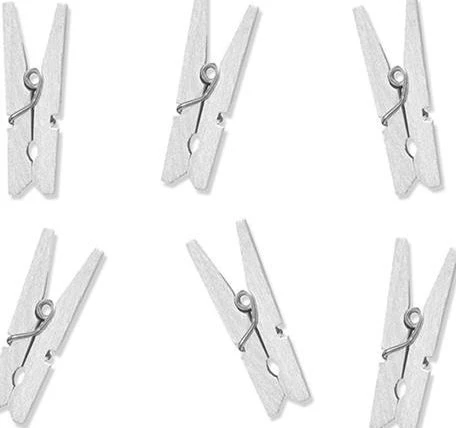 Party Deco Mini segtukai 3cm balti 20 vnt