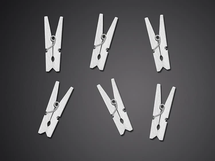 Party Deco Mini segtukai 3cm balti 20 vnt