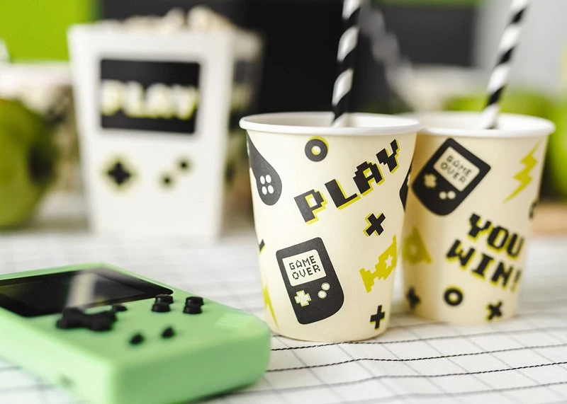 Party Deco Vienkartiniai puodeliai "Game" 220ml 6 vnt