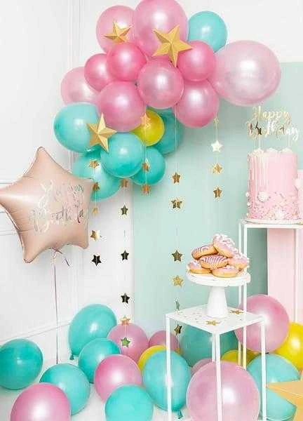 Party Deco PartyDeco Folinis balionas "Happy Birthday" 40cm rusvas