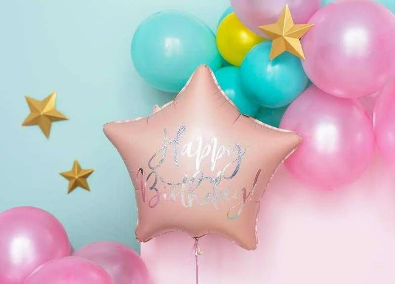 Party Deco PartyDeco Folinis balionas "Happy Birthday" 40cm rusvas