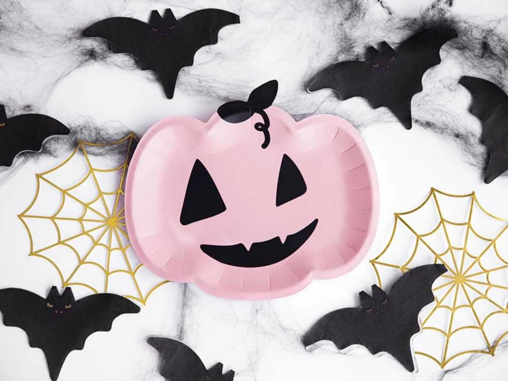 PartyDeco Popierinės lėkštutės "Moliūgas Halloween" 6 vnt