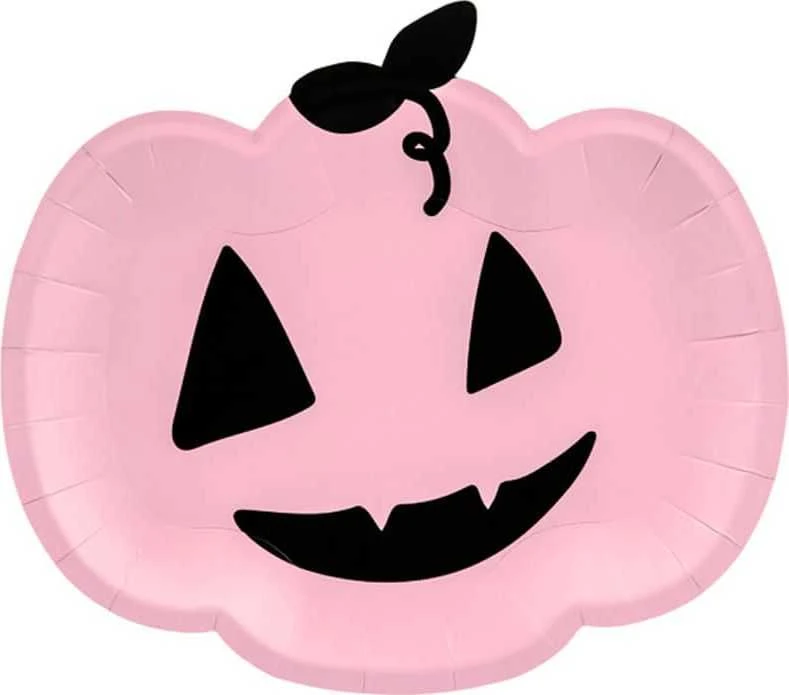 PartyDeco Popierinės lėkštutės "Moliūgas Halloween" 6 vnt