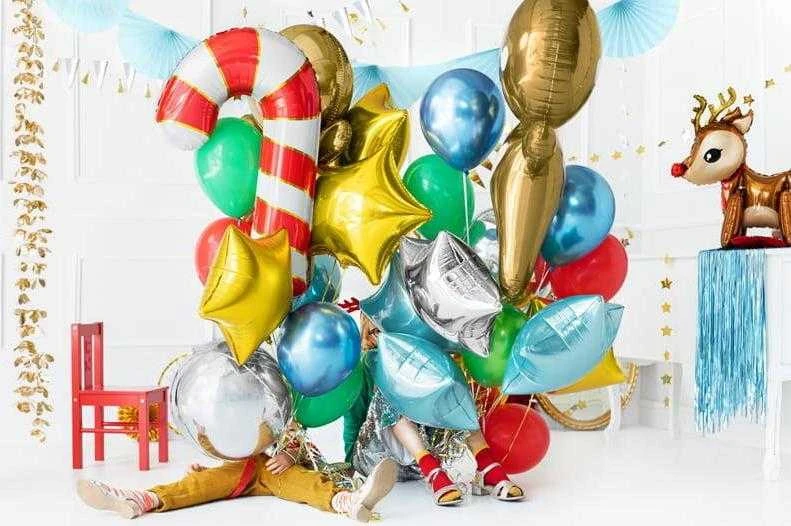 Party Deco PartyDeco Folinis balionas Žvaigždė, auksinis 48 cm