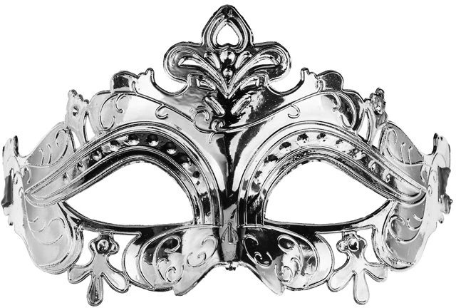 Party Deco PartyDeco Maska karnawałowa 17x9cm sidabrinė 93881