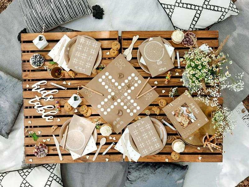 Party Deco Konfeti "Širdelės" medinės