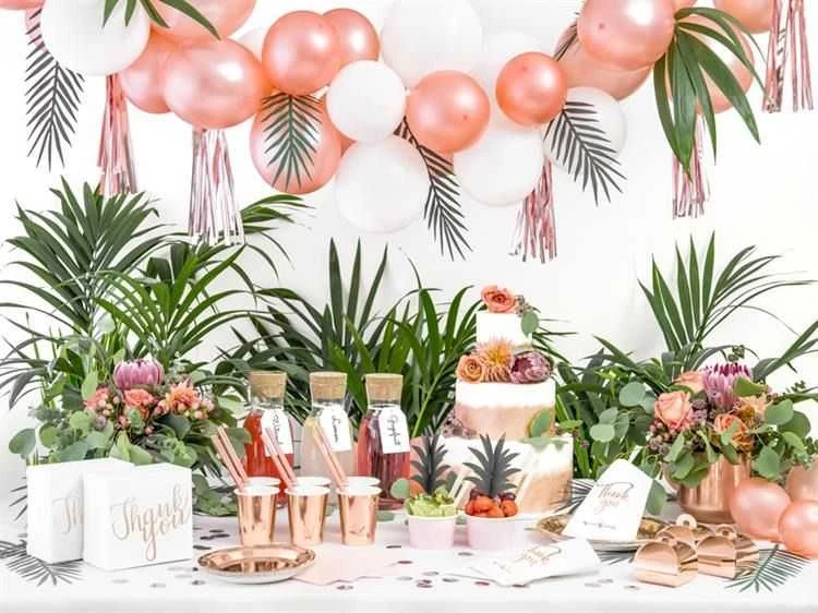 Party Deco Popierinės lėkštutės rausvos blizgios 6 vnt
