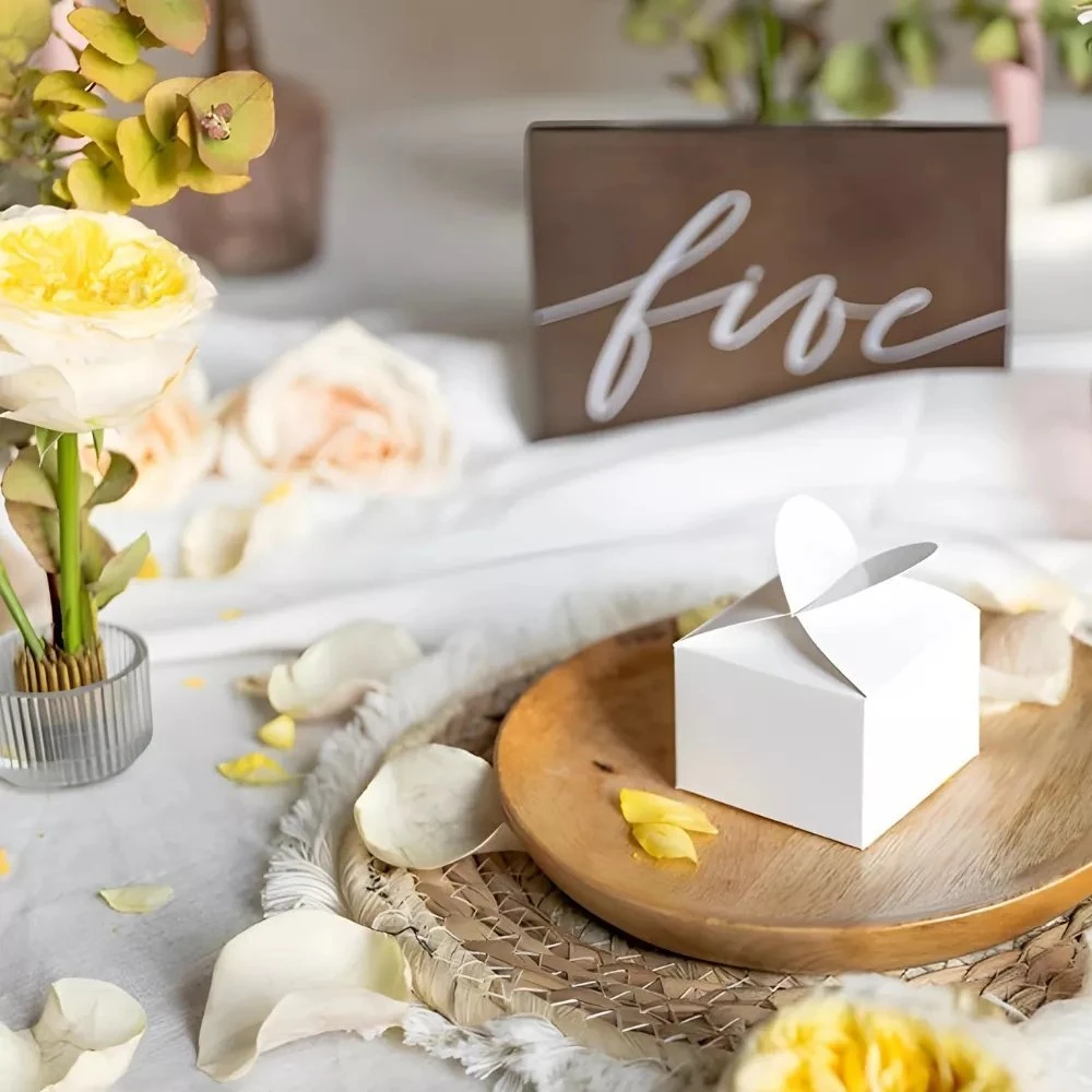 Party Deco Dovanų dėžutės baltos 10 vnt 6*5*6cm