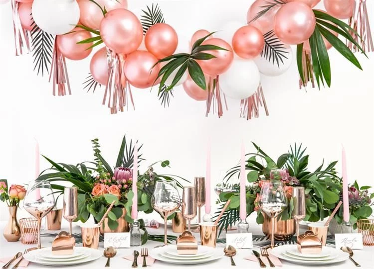 Party Deco Dovanų dėžutės rausvai auksinės 10 vnt 6*6*5,5cm