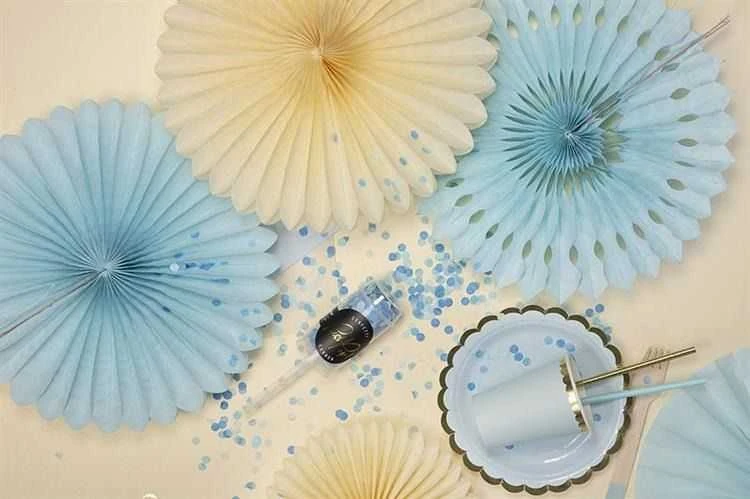 Party Deco PartyDeco dekoratyvinės rozetės šviesiai mėlynos 20-30cm A3 49931