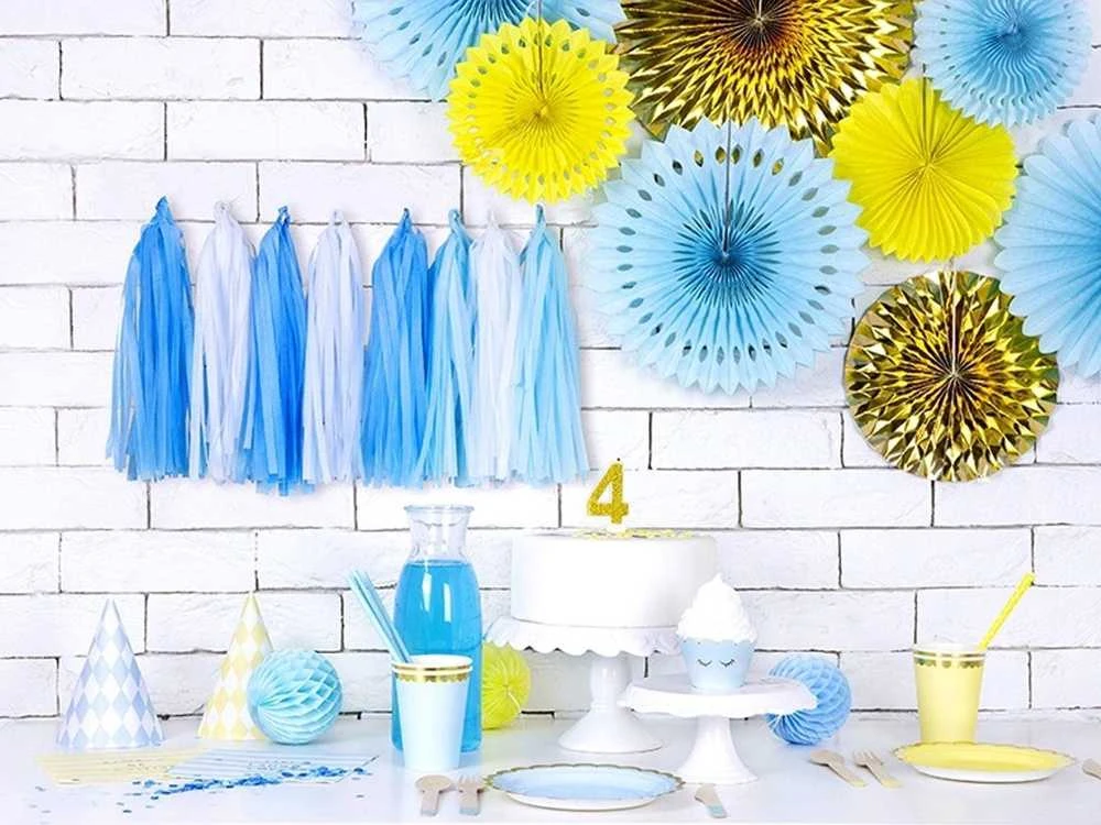 PartyDeco Gimtadienio žvakutė nr 4 auksinė blizganti 7cm