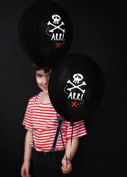 PartyDeco Balionai "Piratų vakarėlis" 30cm 6 vnt
