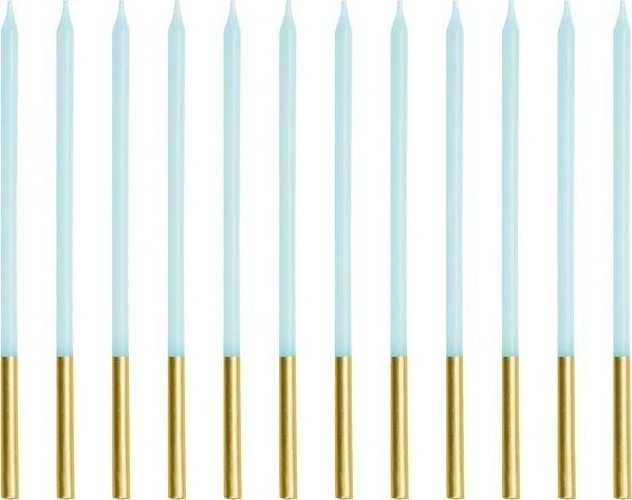 Party Deco PartyDeco gimtadienio žvakės, paprastos šviesiai mėlynos, 14 cm, A12 67646