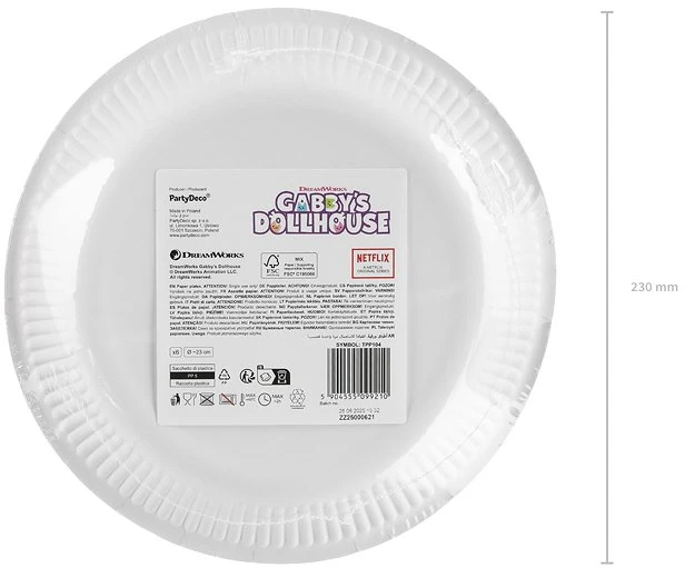 Party Deco PartyDeco Gabi katės namelio lėkštės, mišrios, 23 cm, A6, TPP104 99210