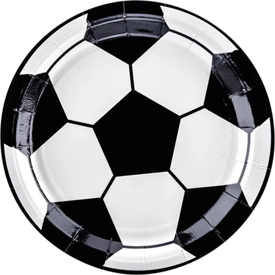 Party Deco Popierinės lėkštutės "Futbolas" 18cm 6 vnt