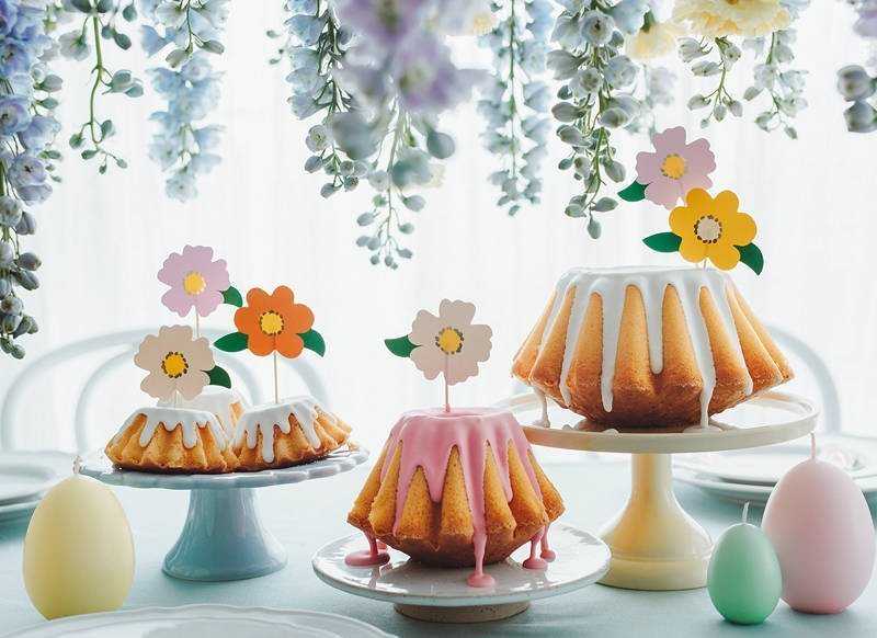 Party Deco PartyDeco Keksiukų ar torto papuošimai Gėlės, 13 cm