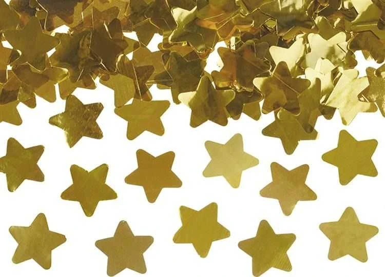 Party Deco PartyDeco Konfeti patranka „Auksinės žvaigždutės" 40cm